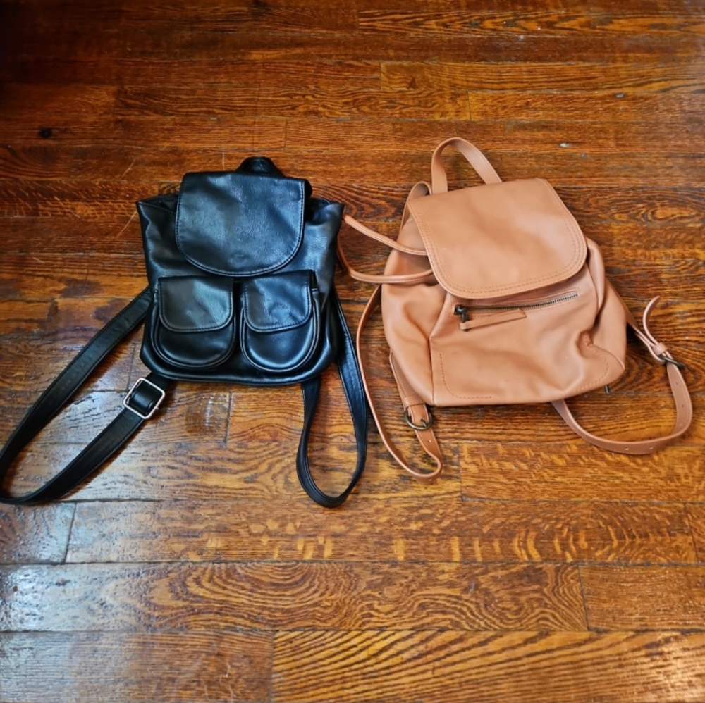 Black and Tan Women's Backpack Set